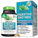Zenwise Health Digestive Enzymes for Gut Health & Bloating Relief - Multi Enzymes Digestion Supplement with Probiotics, Bromelain & Papaya for Digestive Health Support - Men & Women - 45 Count