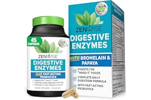 Zenwise Health Digestive Enzymes for Gut Health & Bloating Relief - Multi Enzymes Digestion Supplement with Probiotics, Bromelain & Papaya for Digestive Health Support - Men & Women - 45 Count