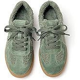 BEAU TODAY Sneaker Boots for Women,Fur Lined Winter Shoes for Women,Comfortable Platform Leather Retro OG Sneakers,Slip-on Tennis Runnig Trainer Shoes