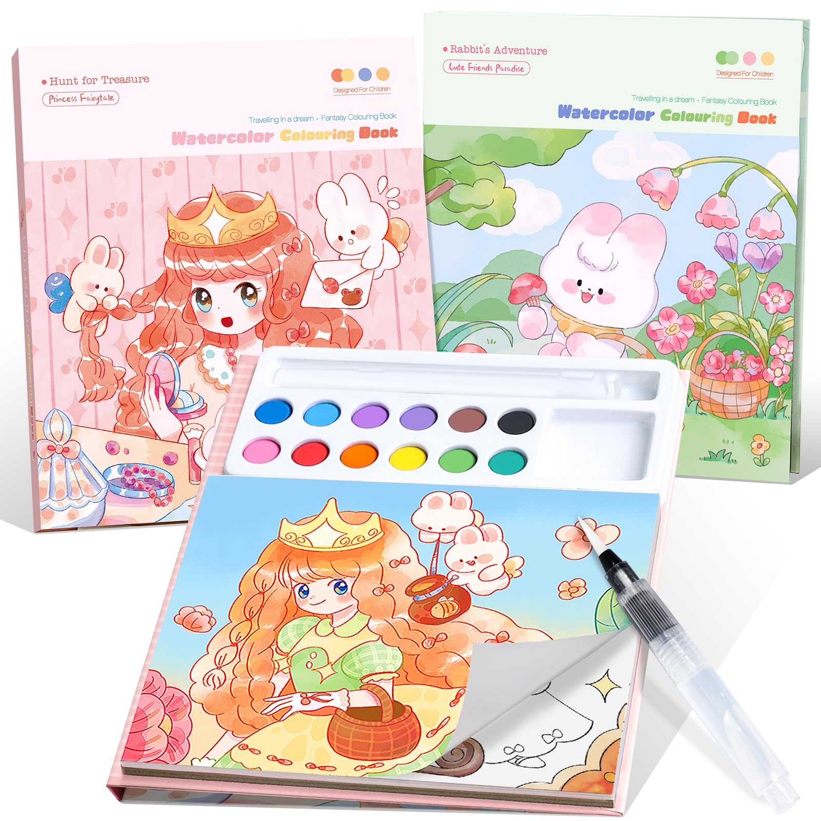Photo 1 of 2 Packs Paint with Water Coloring Book Arts and Crafts for Kids Travel Toys for Toddlers Coloring Books for Kids Ages 4-8 Drawing Activities Birthday Gifts for Girls Boys