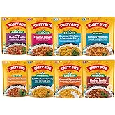 Tasty Bite Variety, Pack of 8, Madras Lentils, Bombay Potatoes, Vegetable Tikka Masala, Channa Masala, 3Bean Madras Lentils, Split Pea &amp; Turmeric Curry, Coconut Squash Dal, Chickpea Coconut and Turmeric Curry