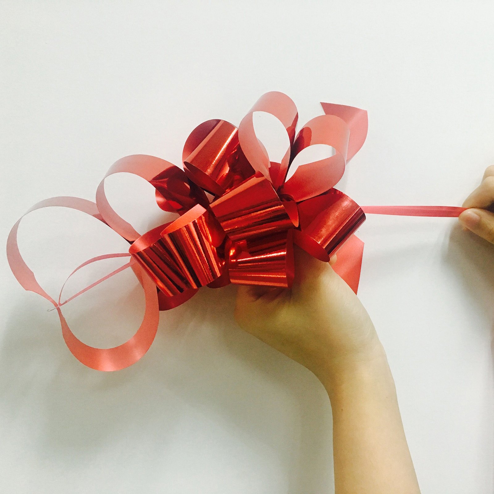 Yeeper Small Pull Bows/ Christmas Gift Knot with Ribbon Strings to Wrap the Box or Floral Decoration, Pack of 9 in diferent colors (White/Red/Pink/Yellow/Green/Blue/Purple)