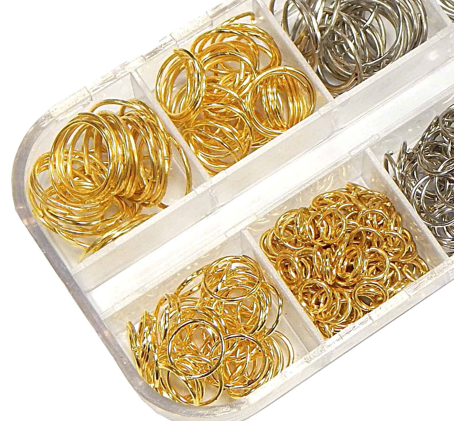1000 x Eyelets Bending Rings Gold Eyelet 5 mm 8 mm 10 mm 12 mm x 0.7 mm Connector Open Rings Connection Rings Chain Accessories Jewellery Parts Craft Set DIY M82