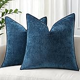 decorUhome Spring Couch Throw Pillow Covers 18x18 Set of 2, Decorative Soft Velvet Modern Cozy Chenille Pillow Cases with Elegant Design for Sofa Bed Living Room Home Decor, Poseidon