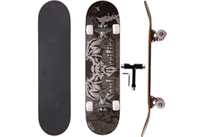 VIGVITSPO Professional Double Kick Skateboard, 31 inch Maple Deck, ABEC-9 Bearings, 95A PU Wheels, Custom Graphic Design