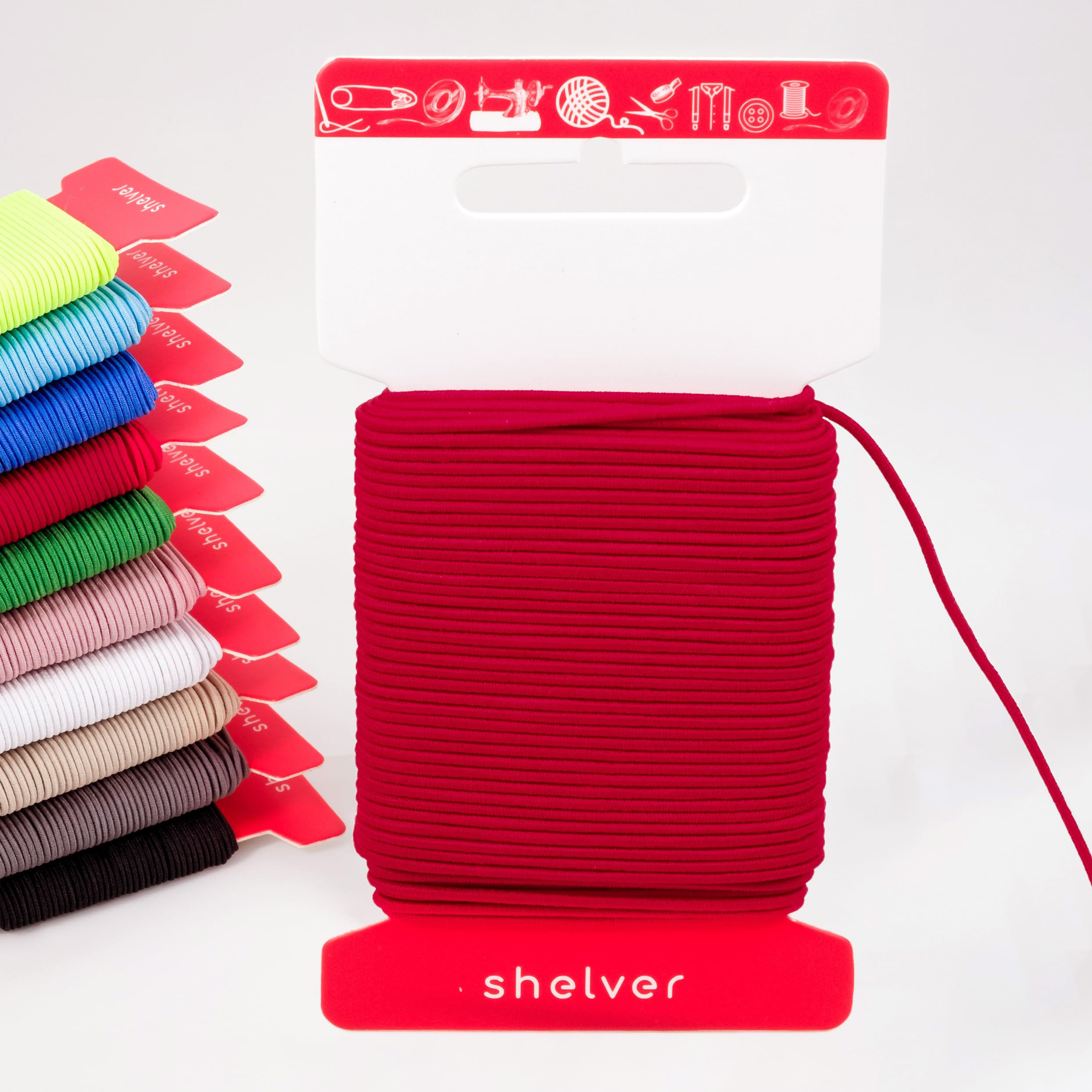 Shelver Premium Elastic Cord, 1.5mm Red, 20m