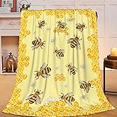 Bee Throw Blanket Bee Stuff Gifts for Kids Girls Boys Adults Women Man Soft Cozy Warm Plush Fluffy Fuzzy Fleece Blanket Decor 40''X50''