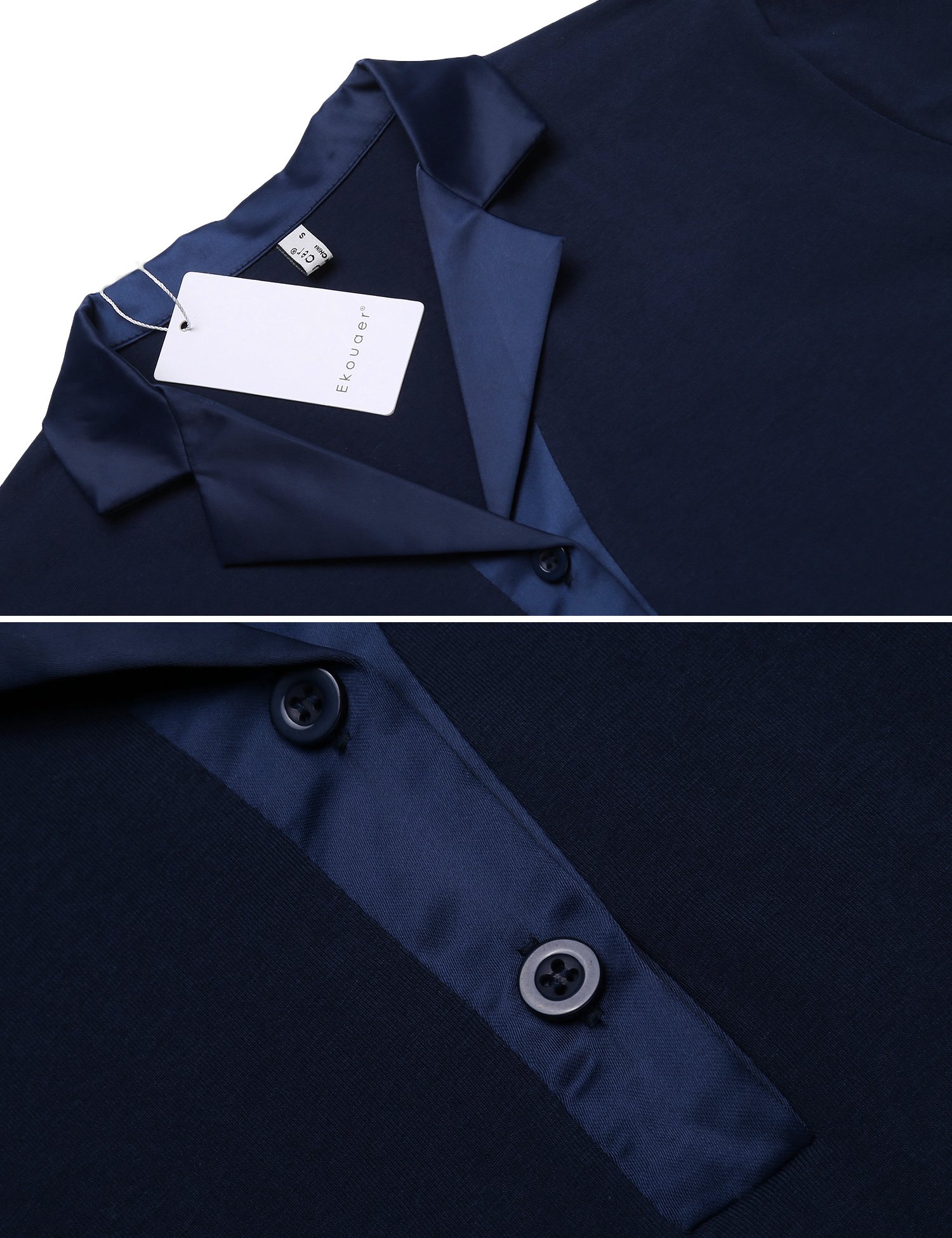 Ekouaer Womens Short Sleeve Sleepshirt Button Down Top Boyfriend Nightshirts