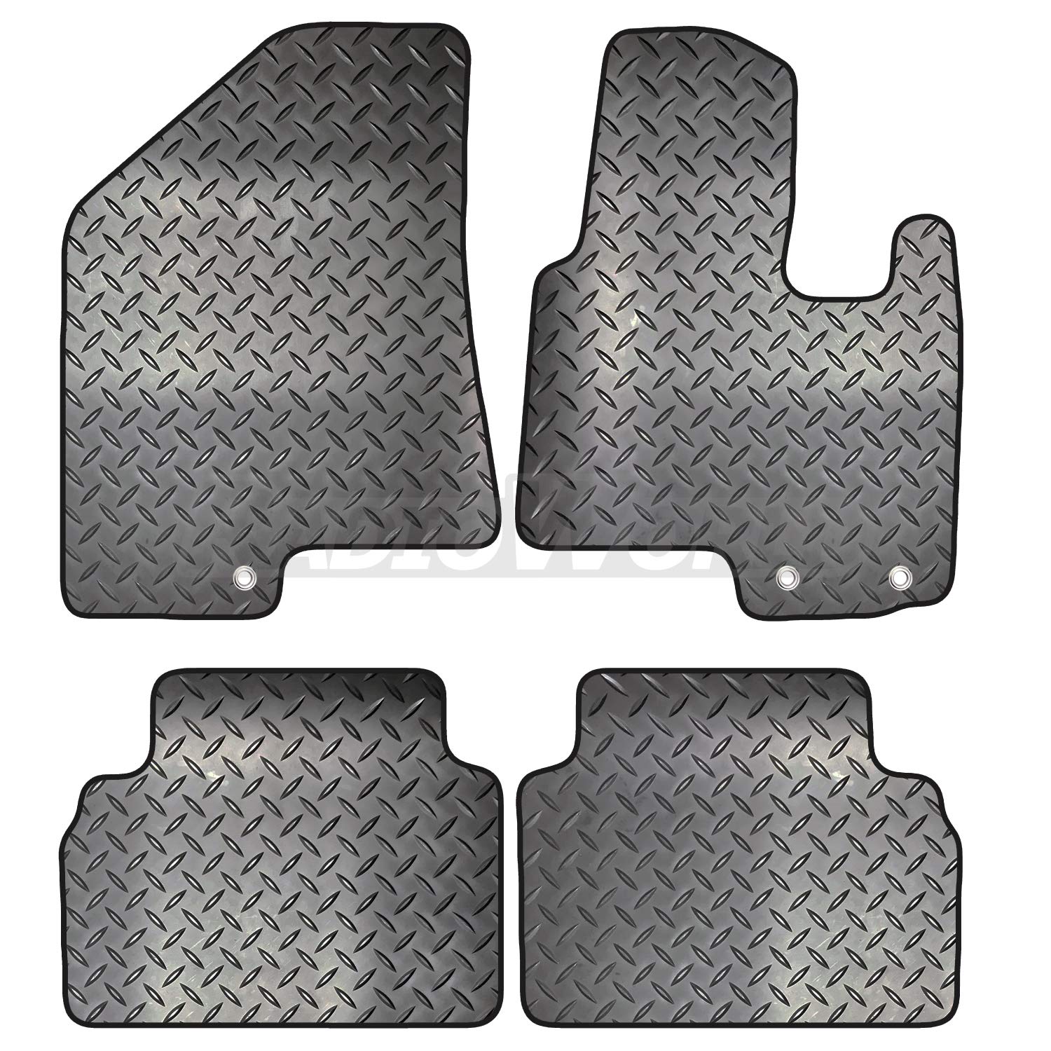 Carsio Tailored 4 Piece Rubber Car Mat Set 3 Clips TO FIT Hyundai