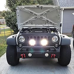 Nilight Led Light Bar 2PCS 7" 51w 5100LM Red Round