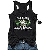 St Patricks Day Tank Tops for Women Irish Lucky Shirts Shamrock Graphic Racerback Tees Shirt St Pattys Day Camisole Tops