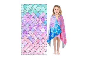 MARGELIFE Microfiber Quick Dry Beach Towel for Kids– Lightweight Sand Free Large Towel Accessories Travel Must Have Swim Pool Yoga Camping Gear Summer Cruise Ship Compact Sandproof Gift Colorful Bubbles