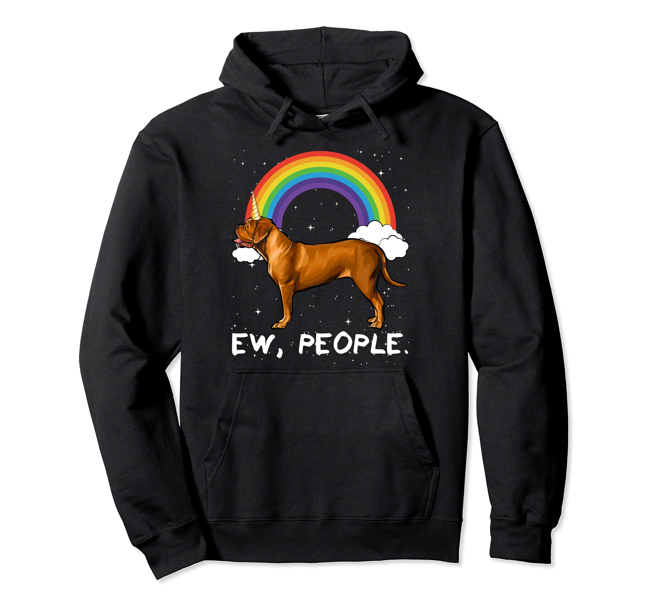 Rainbow Dogues de Bordeaux Ew People Unicorn Dog Pullover Hoodie