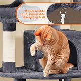 Yaheetech 158cm Multi-Level Cat Tree Tower with Condos Perches Hammock Dark Grey view 7