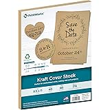 Printworks Kraft Cover Stock, Heavyweight, Solid Core, 8.5” x 11”, 40 Sheets (00691)