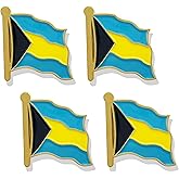 stidsds Bahamas Flag Pin - Bahamas Flags Pins Lapel Bahamian Flag Enamel Lapel Pin Men Women Suit & Waving Patriotic Metal Badge Souvenir Hat Backpacks Decoration(4 Pack)