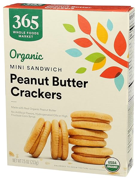 365 BY WHOLE FOODS MARKET, ORGANIC PEANUT BUTTER MINI SANDWICH CRACKERS, 7.5 OUNCE