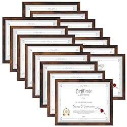 HORLIMER 8.5 x 11 Picture Frame Set of 15, Brown