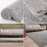 THE RUGS Living Room Rug Shaggy 120x120 Grey 30 mm Thick Polypropylene view 5