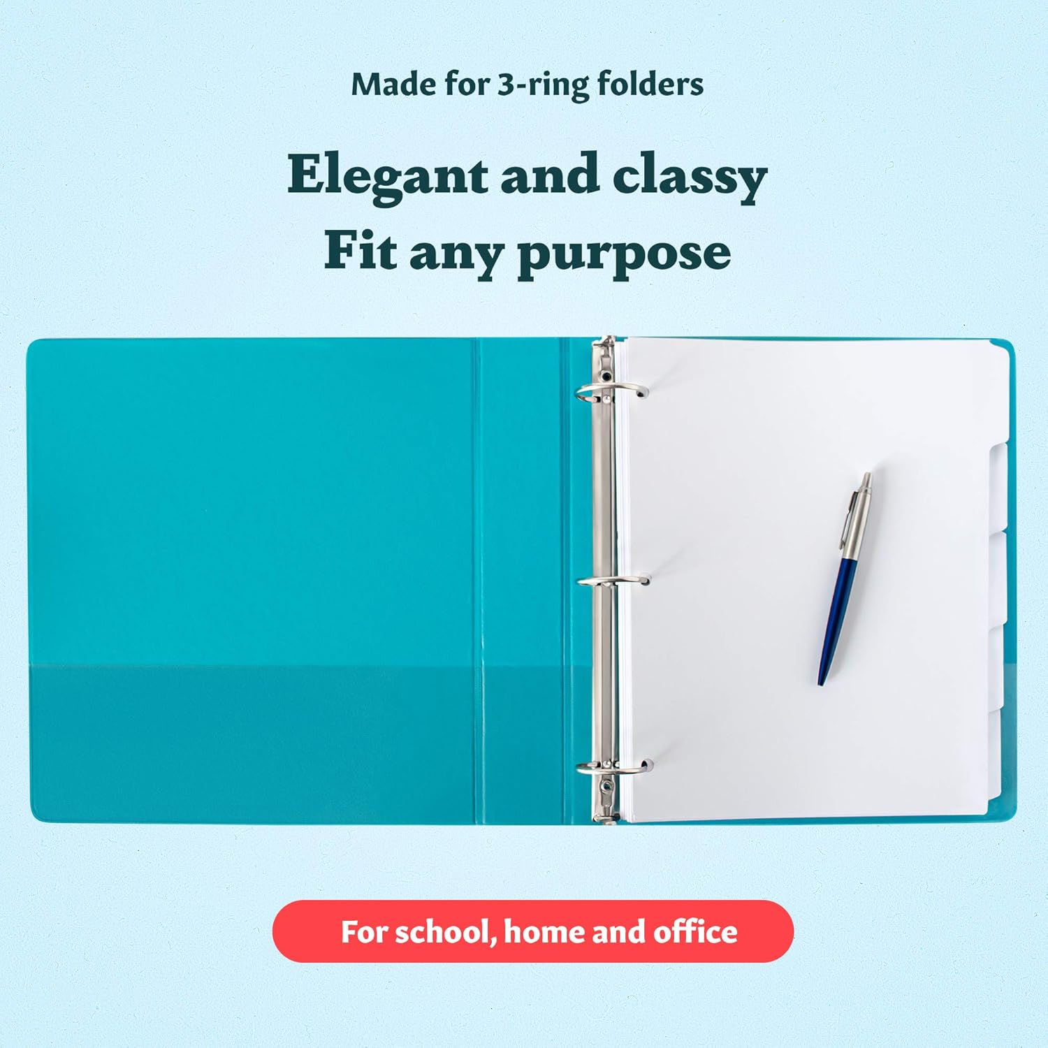 Binder Dividers 5 Tab White Index 3 Ring Folder Notebook Paper Subject File Card School Page Size Write Sheet Protectors Organizer Blank Three Heavy Duty Letter Pack Hole Bulk Large // Paper Plan : Office Products