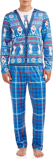 Amazon ディズニー アナと雪の女王 オラフ メンズ パジャマ2点セット Us サイズ Small カラー ブルー パジャマ 通販