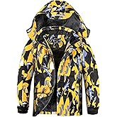 OHSNMAKSL Boy's Waterproof Ski Jacket Warm Winter Snow Coat Kids Fleece Snowboarding Jackets Thick Hooded Windproof Coats