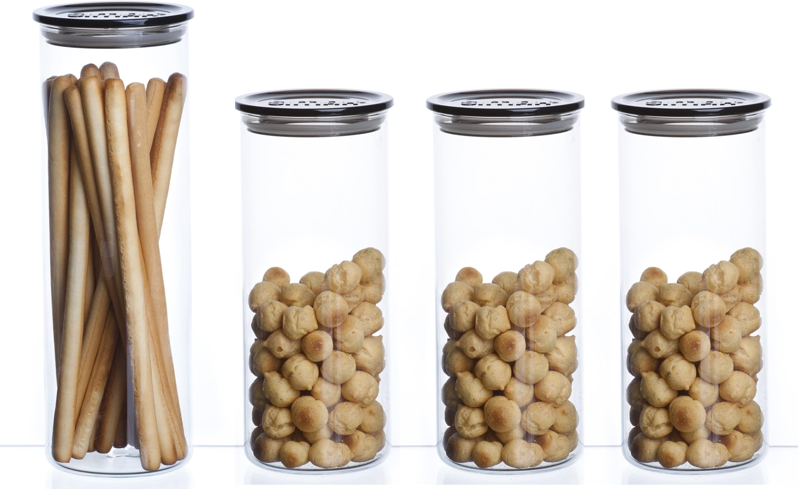 Bohemia Cristal Storage Container Glass 4-Piece Set smoke