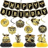 FodeMoraka Dragon Birthday Party Decorations - 12 Pcs Pre-strung Banner Hanging Swirls Honeycomb Centerpieces Decor Set Magical Medieval Dragons Theme Supplies Favors for Kids Boys Men Adults