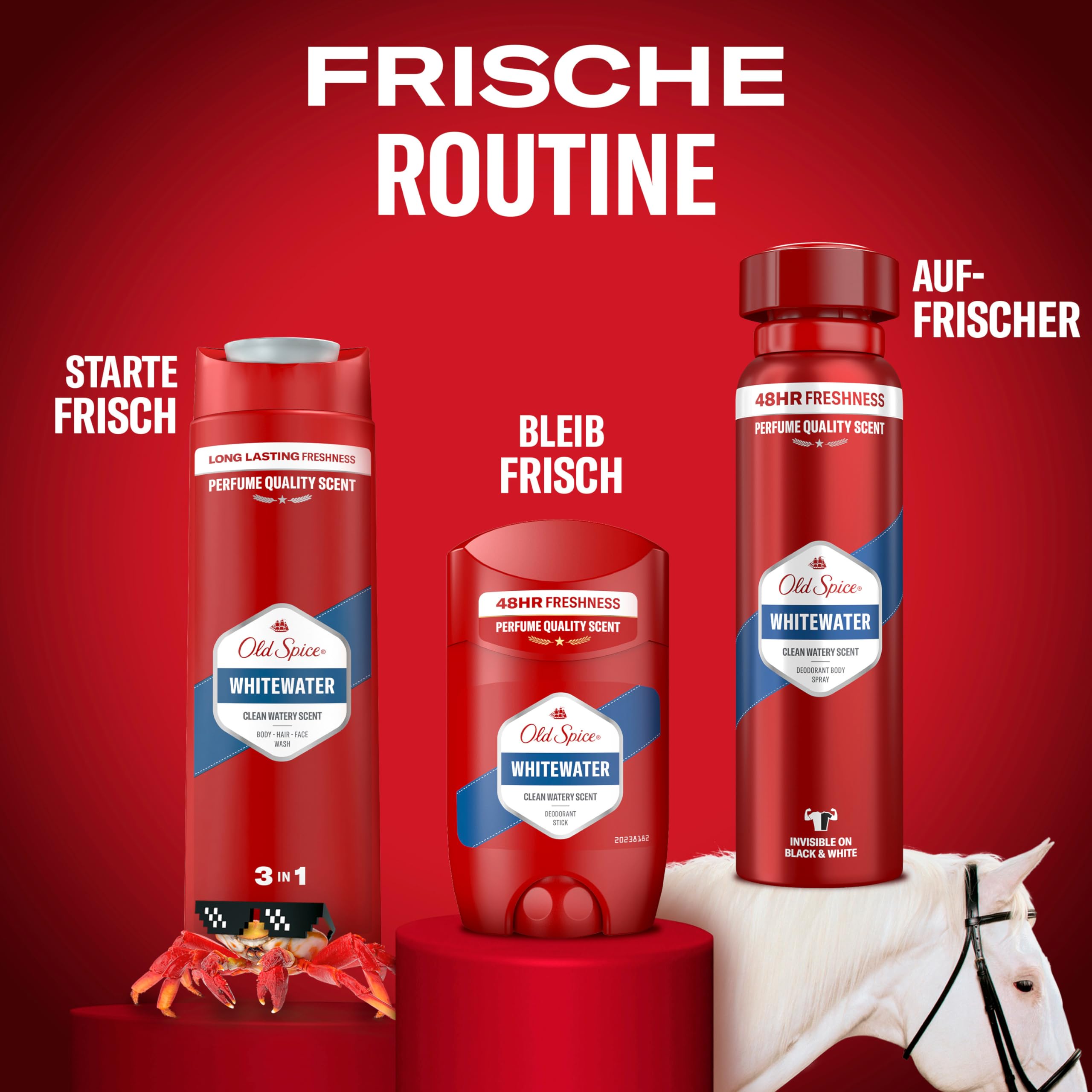 Old Spice Whitewater 3-in-1 Mehrzweck-Shampoo für Haar, Gesicht und Körper 250 ml, langanhaltende Frische, Duft von Parfümqualität, Tiefenreinigung 9