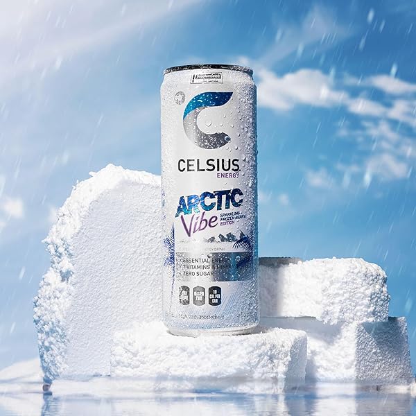 CELSIUS ARCTIC VIBE SPARKLING FROZEN BERRY, FUNCTIONAL ENERGY DRINK, 12 FL OZ (PACK OF 12)