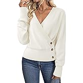 Timeson Womens Sweaters 2026 Long Sleeve V Neck Business Casual Pullover Knit Tops