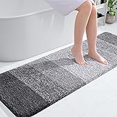 OLANLY Bathroom Runner Rugs 59x20, Extra Soft Absorbent Microfiber Bath Rugs, Rubber Backing, Quick Dry, Machine Washable Bath Mats for Bathroom Floor, Tub and Shower, Home Decor Accessories, Grey
