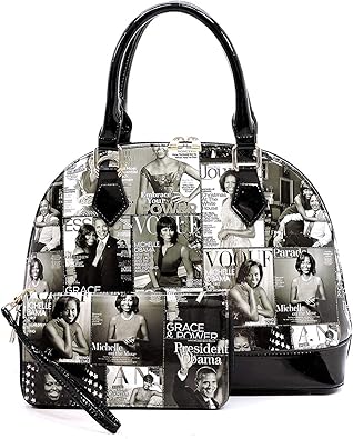 Michelle obama purse black and white Clearance