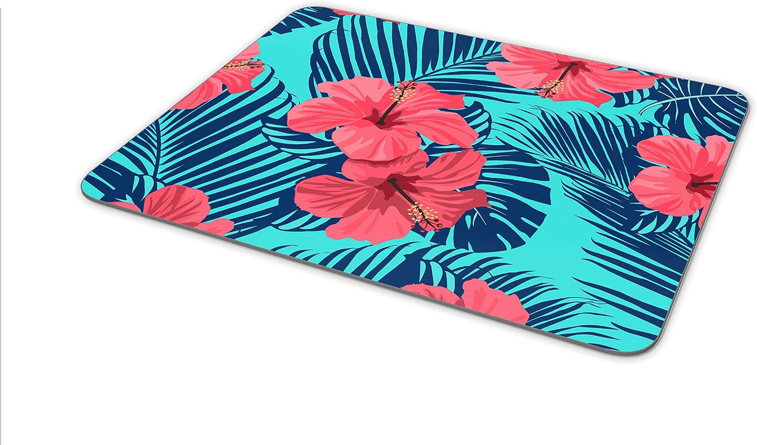 Destination Vinyl Ltd Tropical Flowers Palm Leaves Mouse Mat Pad - Pink Floral Computer #15174, Multicolor - Image 5