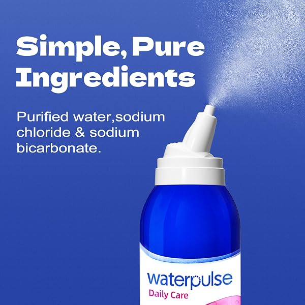 WATERPULSE SALINE NASAL MIST FOR NASAL CARE – DRUG-FREE NASAL RELIEF WITH PURE ISOTONIC SOLUTION, MOISTURIZING SPRAY TO RELIEVE DRYNESS & CONGESTION – USE FOR DAILY CARE,2 X 7.05 OZ