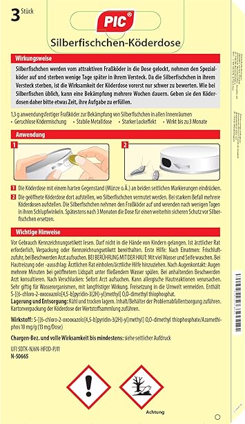 Pic Silberfisch Koderdose 3 Stuck Silberfische Bekampfen Einfach Gemacht Amazon De Garten