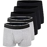AIRCUTE Urine Incontinence Underwear for Men Washable Leak Proof Absorbency Boxer Briefs Bladder Control 60ML with Fly 5 Pack (L,Black3-Grey2)
