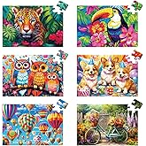 6 Packs 36 Pieces Large Puzzles for Seniors,Dementia Puzzles for Elderly Adults,Jigsaw Puzzles for Adults Seniors with Alzheimer's Dementia with 3 Storage Bags
