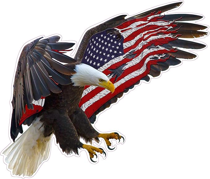 Amazon.com: Nostalgia Decals American Eagle American Flag Huge 36" x 31