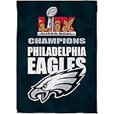 Team Sports America NFL Philadelphia Eagles Superbowl 59 Championship Double Sided Flag, Officially Licensed Sports Flags For Outside Decoration, Gift for Football Fans (12"x18")