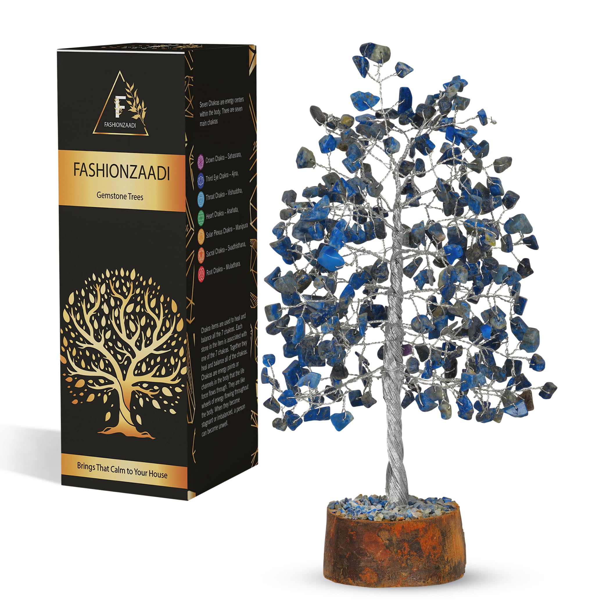 Lapis Lazuli crystal tree, crystals and gemstones tree of life artificial bonsai crystal tree, decorative home accessories, house warming gifts new home, gifts for women birthday unique, 10 inch