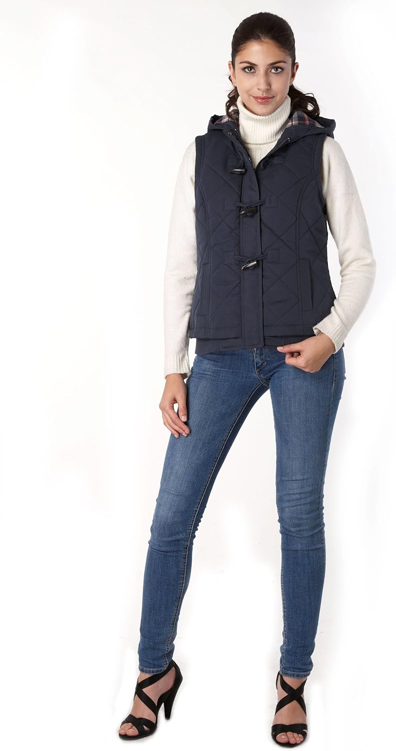 BGSD Women's Quilted Hooded Vest: Clothing
