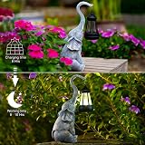 Goodeco Elephant Ornaments with Solar Lanterns 27.5cm Outdoor Garden Statue view 4