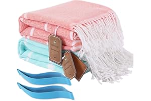 GENOVEGA 2 Packs Turkish Beach Towels Oversized Sand Free Quick Dry Bathroom Pool Swim Towel Extra Large Xl Big Adult Travel Vacation Essentials Cruise Accessories Must Haves Clearance Stuff Necessities