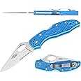Firebird GANZO F759MS-BL Serrated Blade Folding Pocket Knife 440C Stainless Steel Serrated Blade Nylon Glass Fiber Anti-Slip Handle with Clip Fishing Camping EDC Knife (Blue)