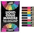 Chalk Markers - 8 Vibrant Fine Tip, Erasable, Non-Toxic, Water-Based, For Kids and Grown-Ups for Glass or Chalkboard Markers for Businesses, Restaurants, Liquid Chalk Markers (Vibrant 1mm)