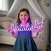 Custom Neon Signs, Custom LED Neon Sign Customizable for Wedding Nail Salon Beauty Bar Business Light Up Sign, Personalized Neon Name Light Suitable for Events Birthday Gifts Decorations