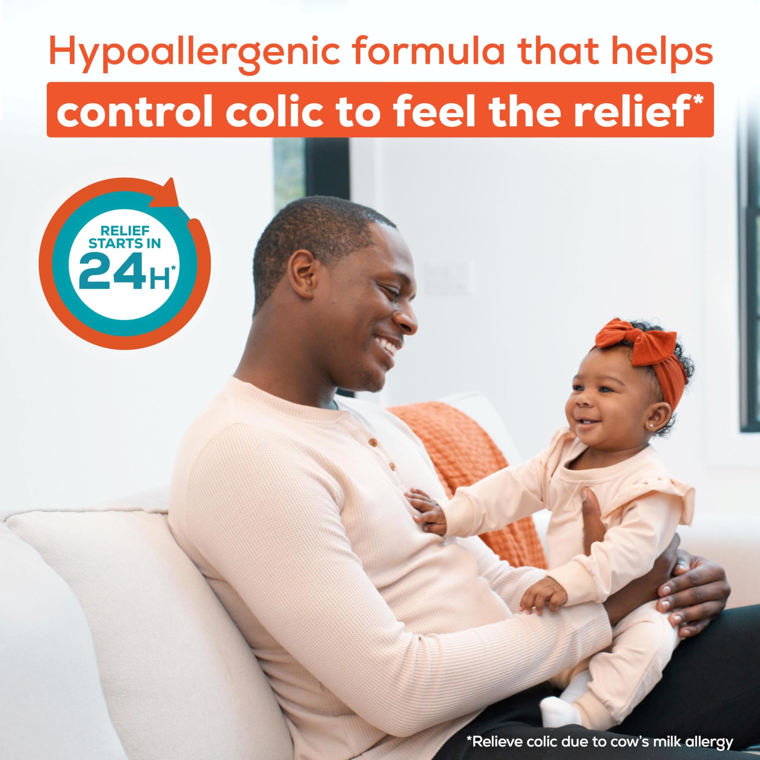 Enfamil Nutramigen Hypoallergenic Baby Formula with Iron, Lactose Free, Colic Relief from Cow's Milk Allergy Starts in 24 Hours, Brain Building DHA, Probiotic LGG for Immune Support, 27.8 Oz Can