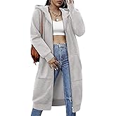 StunShow Womens Zip Up Hoodies Fleece Long Oversized Sweatshirt Jacket Casual Fall Coat with Pocket(S-3XL)