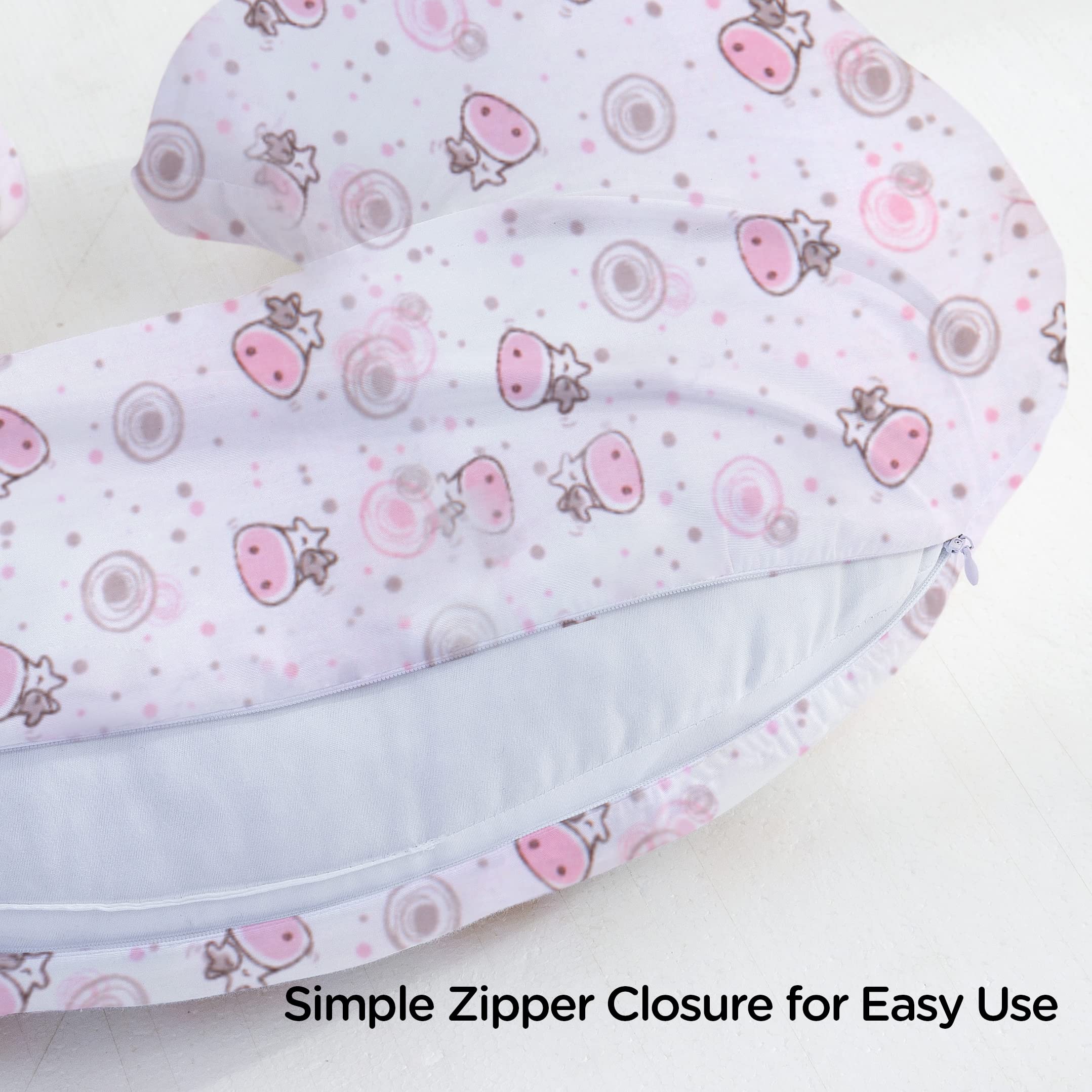 Little Grape Land Nursing Pillow Insert & 2 Pillow Covers, Feeding Support Pillow for 0-18 Months, Multifunctional Support Cushion for Baby Girl Boy Unisex